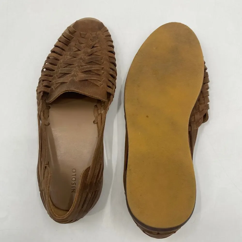 Nisolo Huarache Slip On Men’s 13 Tobacco Leather Sandal Shoes